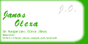 janos olexa business card